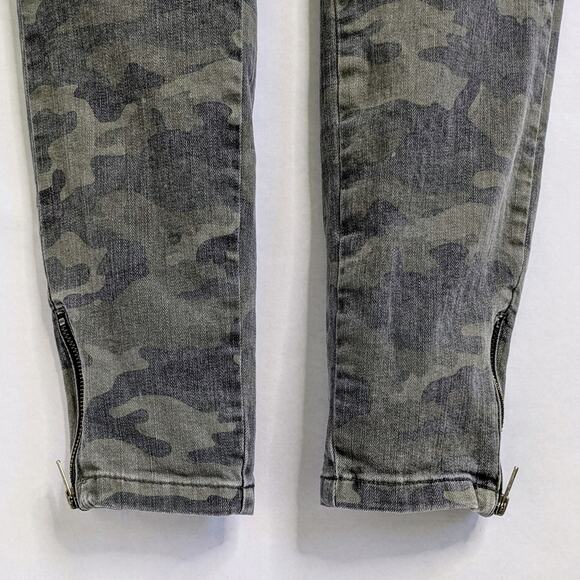 Anine Bing Jeans Women's 28 Green Camoflage Zipper Skinny Stretch Denim Low Rise - Picture 5 of 11